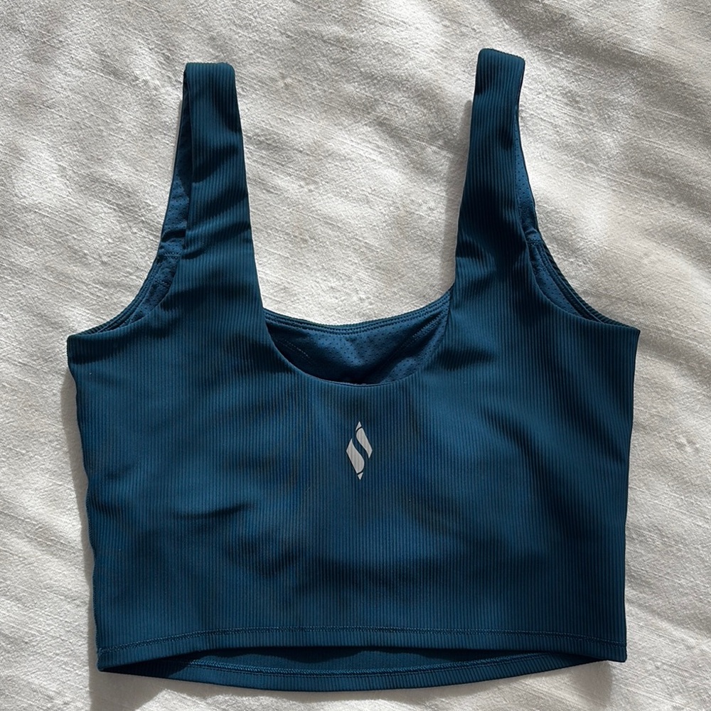 Skechers Teal Athletic GO FLEX RIB Longline Bra/Crop Top - M - Picture 10 of 10